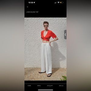 Zara linen blend top size medium